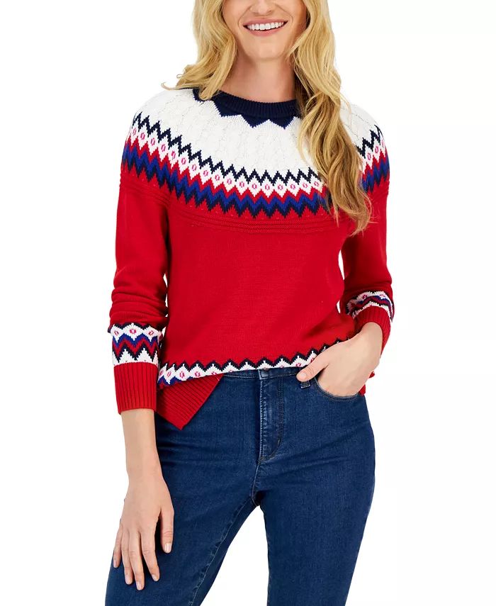Petite Multicolor Fair Isle Sweater, Created for Macy's | Macys (US)