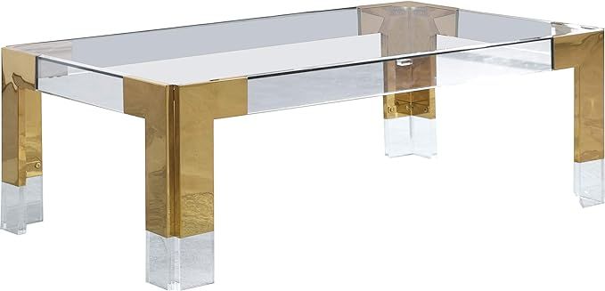 Meridian Furniture Casper Collection Modern | Contemporary Glass Top Coffee Table with Sturdy Sta... | Amazon (US)