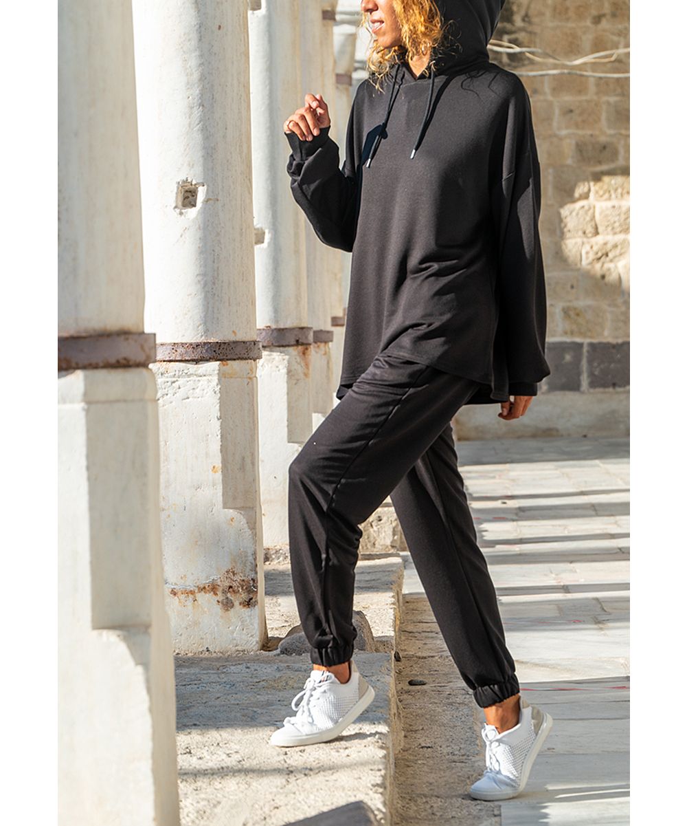 CCK Style Women's Sweatpants Black - Black Hoodie & Joggers - Women | Zulily