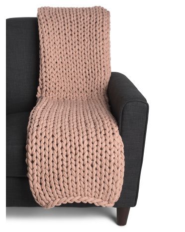50x60 Cotton Adalina Chunky Knit Throw | Marshalls