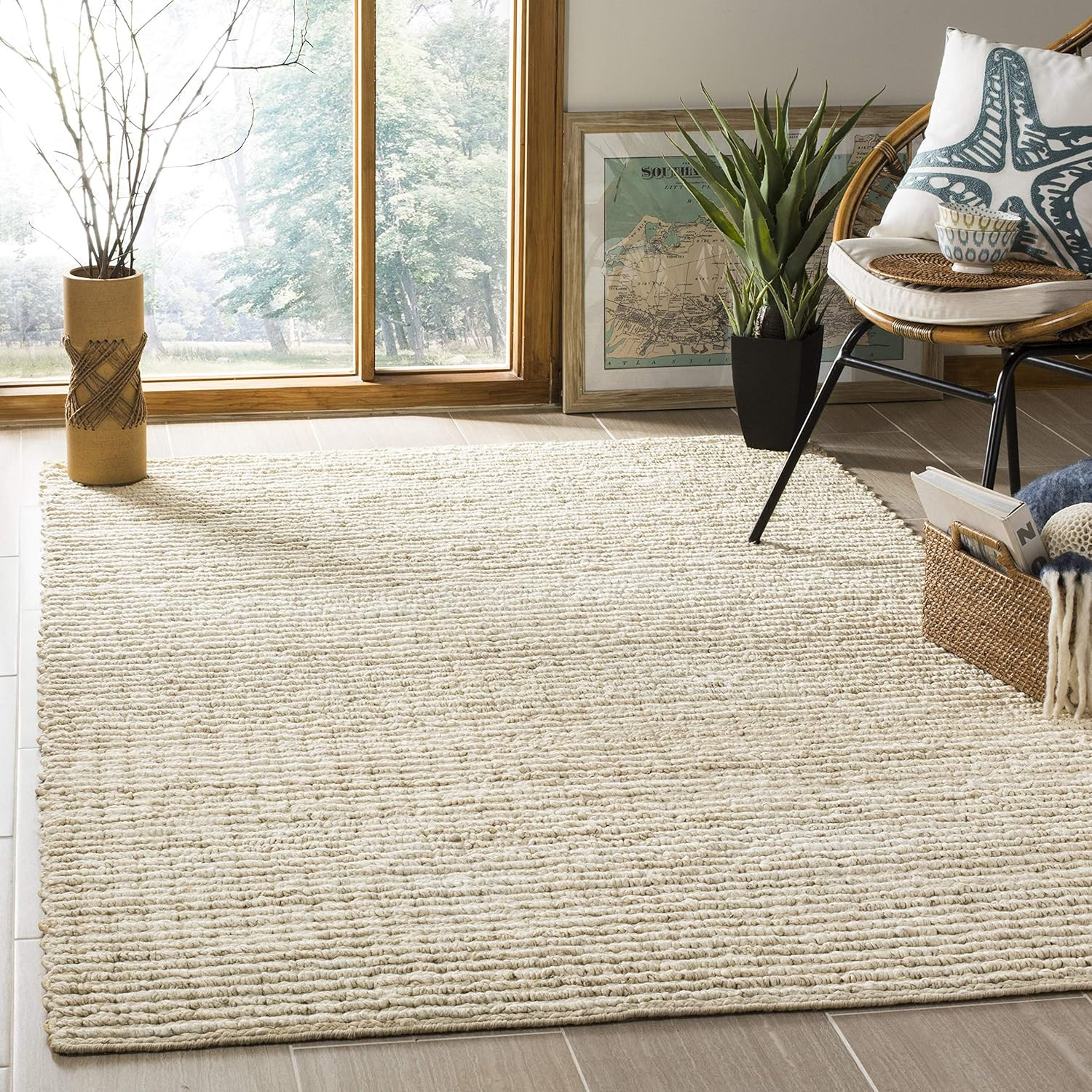 Safavieh Natural Fiber Collection NF750A Hand-Woven Jute Area Rug, 8' x 10', Ivory | Amazon (US)