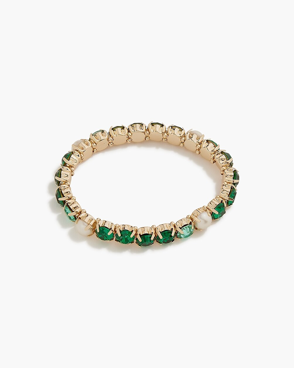 Crystal and pearl stretch bracelet | J.Crew Factory