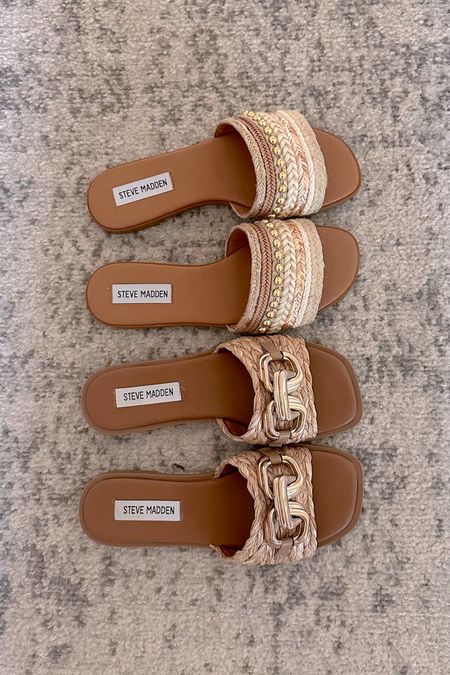 new spring & summer sandals! i always go with my larger size in steve madden shoes. 

neutral sandals / summer shoes