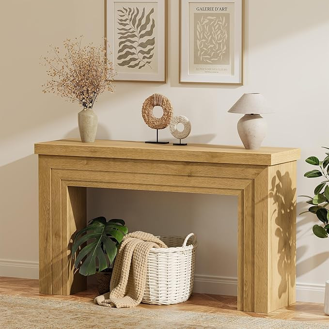 Amazon.com: Huuger 54 Inch Entryway Table, Retangular Console Table, Farmhouse Sofa Table Behind ... | Amazon (US)