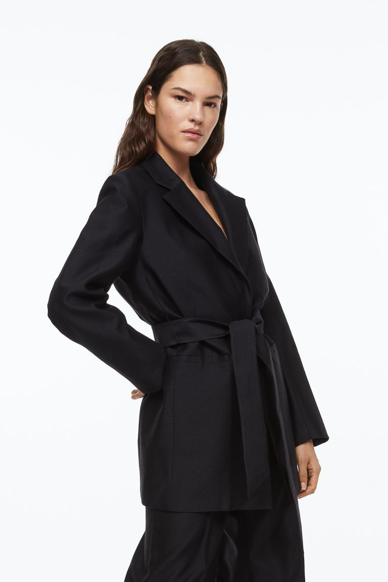 Tie-belt silk-blend blazer | H&M (UK, MY, IN, SG, PH, TW, HK)