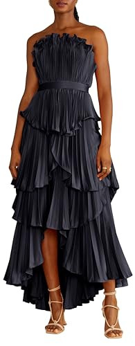 AMUR Women's Janey Tiered Shell Midi Dress, Navy | Amazon (US)