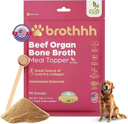 Beef Organ Bone Broth Meal Topper for Dogs - 100% Grass Fed, Veterinarian Approved, Non-GMO by Br... | Amazon (US)