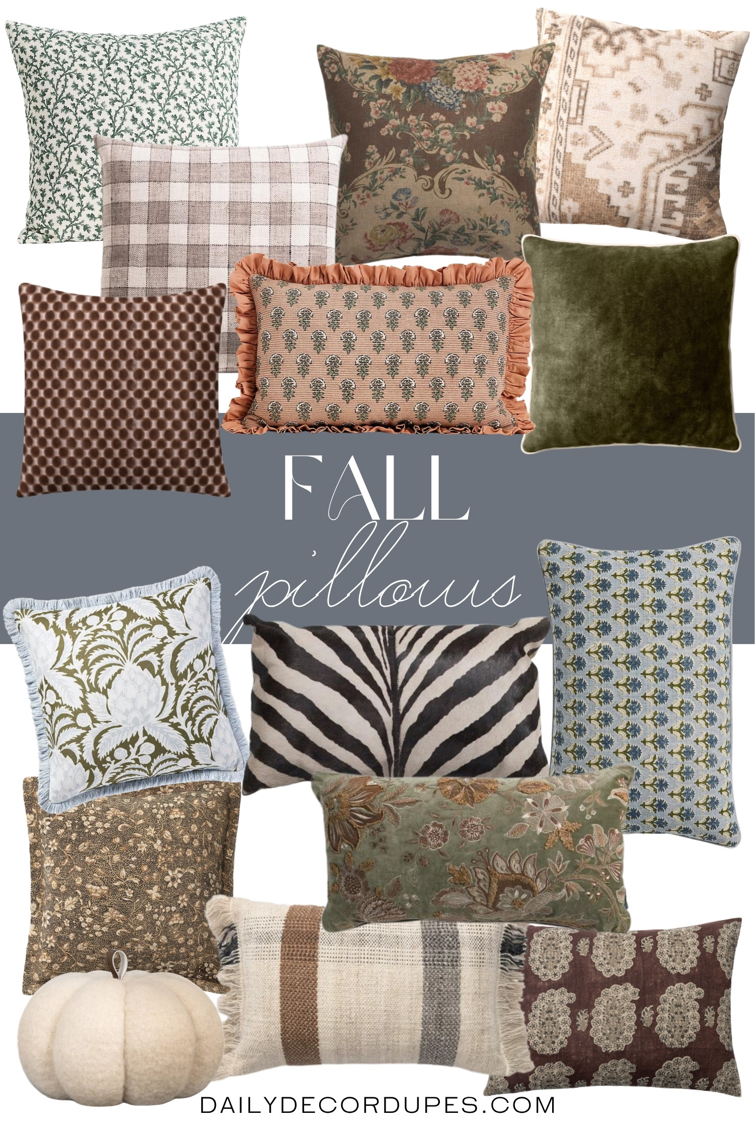 Ready to give your home a cozy fall refresh without changing everything? 🍂 These fall pillows bring in warm, layered patterns and earthy tones that instantly make a space feel more inviting. From classic checks and vintage-inspired florals to textured solids and playful prints, there’s a mix for every cozy corner. 🤎 They’re an easy way to add seasonal character to your sofa, bed, accent chair, or entryway while keeping your decor feeling stylish and collected. Mix different patterns, textures, and sizes for that relaxed designer-inspired look. Save this fall pillow roundup for your next home refresh! 🍁🧡✨

Home more affordable option find similar look for less budget friendly affordable cheap cheaper beautiful pretty. Clearance sale coupon code discount code promo code luxury Inspo inspiration inspired by idea ideas Love like these? I share multiple every day in my FB group.
#FallPillows #FallDecor #FallHomeDecor #AutumnDecor #CozyHome #ThrowPillows #PillowDecor #HomeDecorIdeas #SeasonalDecor #FallStyling 

 #LTKHome