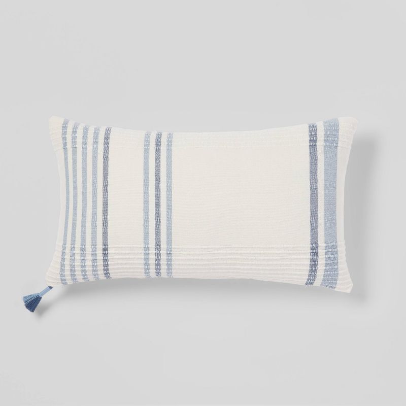 Oversized Woven Striped Lumbar Throw Pillow with Tassel Zipper - Threshold™ | Target