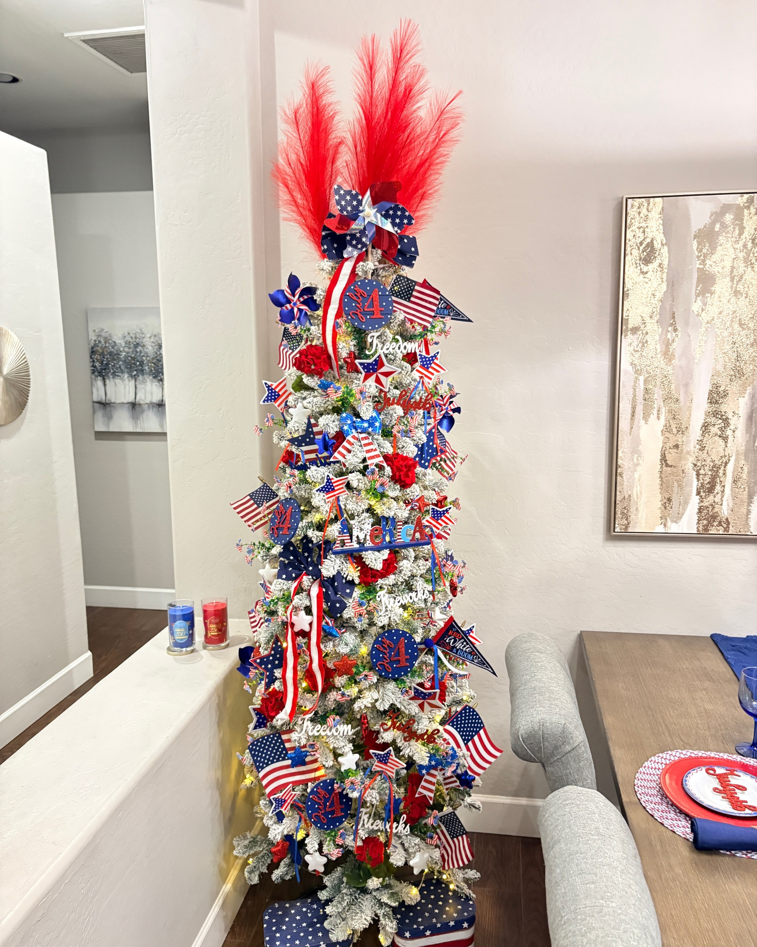 Happy 4th of July! ❤️🤍💙🇺🇸

There’s nothing I love more than decorating our home and making everyday moments feel a little more special. Creating beautiful spaces on a budget is my favorite challenge, and this festive tablescape is proof that you don’t have to spend a fortune to make your home feel celebration ready! 🎉

Most of this look came together with thrifted finds, Dollar Tree plates, Hobby Lobby décor, Amazon favorites, At Home accents, and Burlington treasures.

Everything is linked in my LTK so you can recreate this patriotic look for less. Save this post for inspiration and let me know which piece is your favorite! 🇺🇸#FourthOfJulyDecor #PatrioticHome #BudgetDecor

#LTKHome #LTKSeasonal