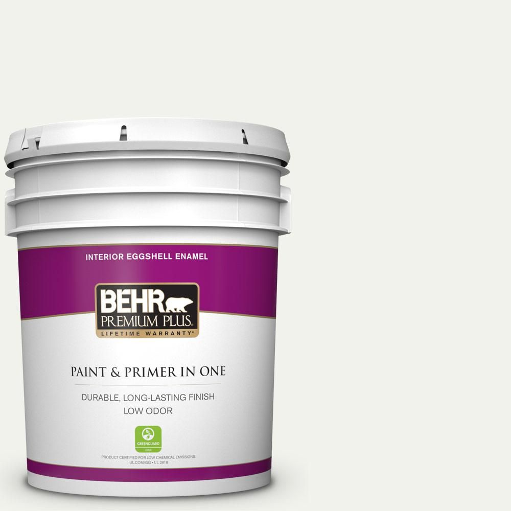 BEHR Premium Plus 5 gal. #BWC-05 Quiet Whisper Eggshell Enamel Low Odor Interior Paint and Primer... | The Home Depot