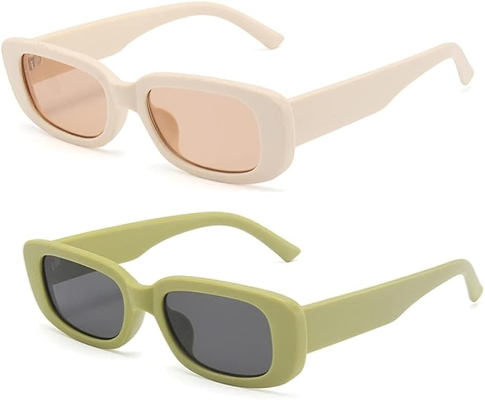 Retro Rectangle Sunglasses for Women/Men Driving Glasses 90’s Vintage Small Square Eyewear UV P... | Amazon (US)