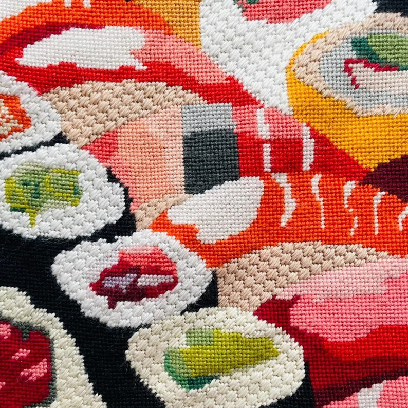 Modern Needlepoint Kit Sushi Boat Japanese Food Tapestry Kit - Etsy | Etsy (US)