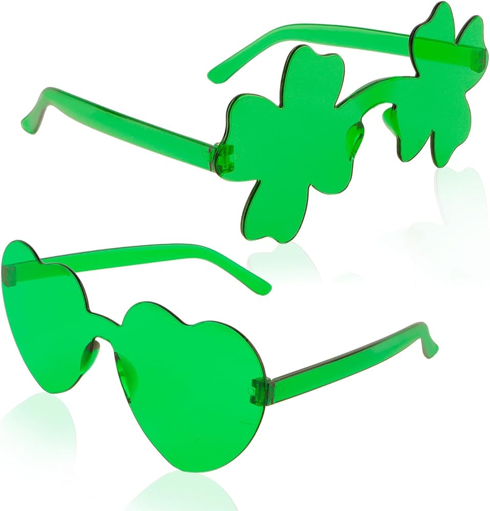 Semato 2 Pcs Heart Sunglasses Rimless Heart Shaped Sunglasses Bachelorette Party Favors | Amazon (US)