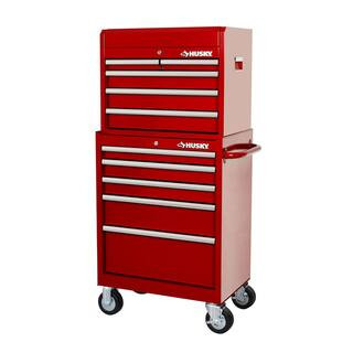 Husky Tool Storage 27 in. W x 18 in. D Standard Duty Red Rolling Tool Chest Combo H27CH5TR5RED - ... | The Home Depot