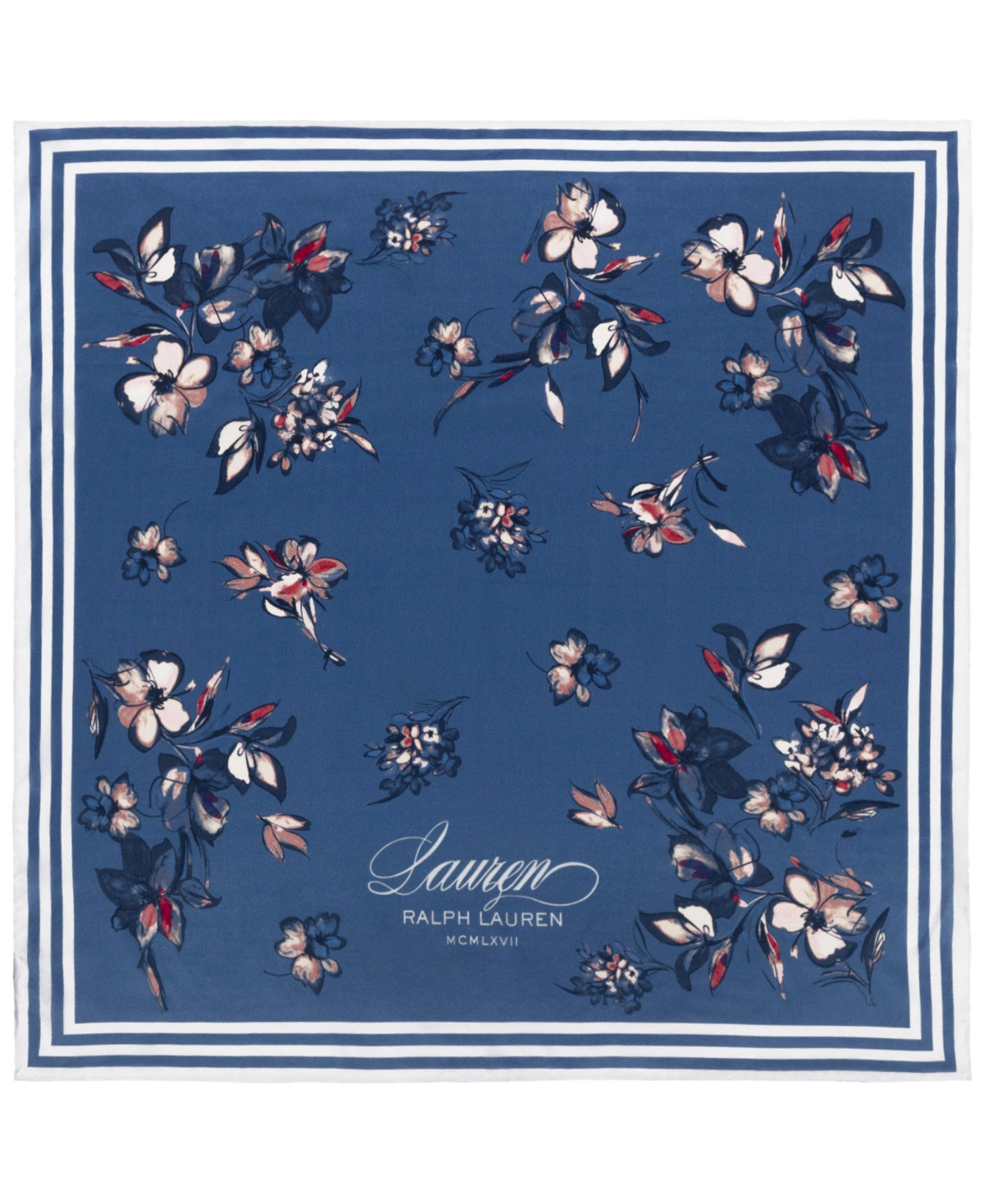 Lauren Ralph Lauren Floral Square Scarf - Carson Blue | Macy's