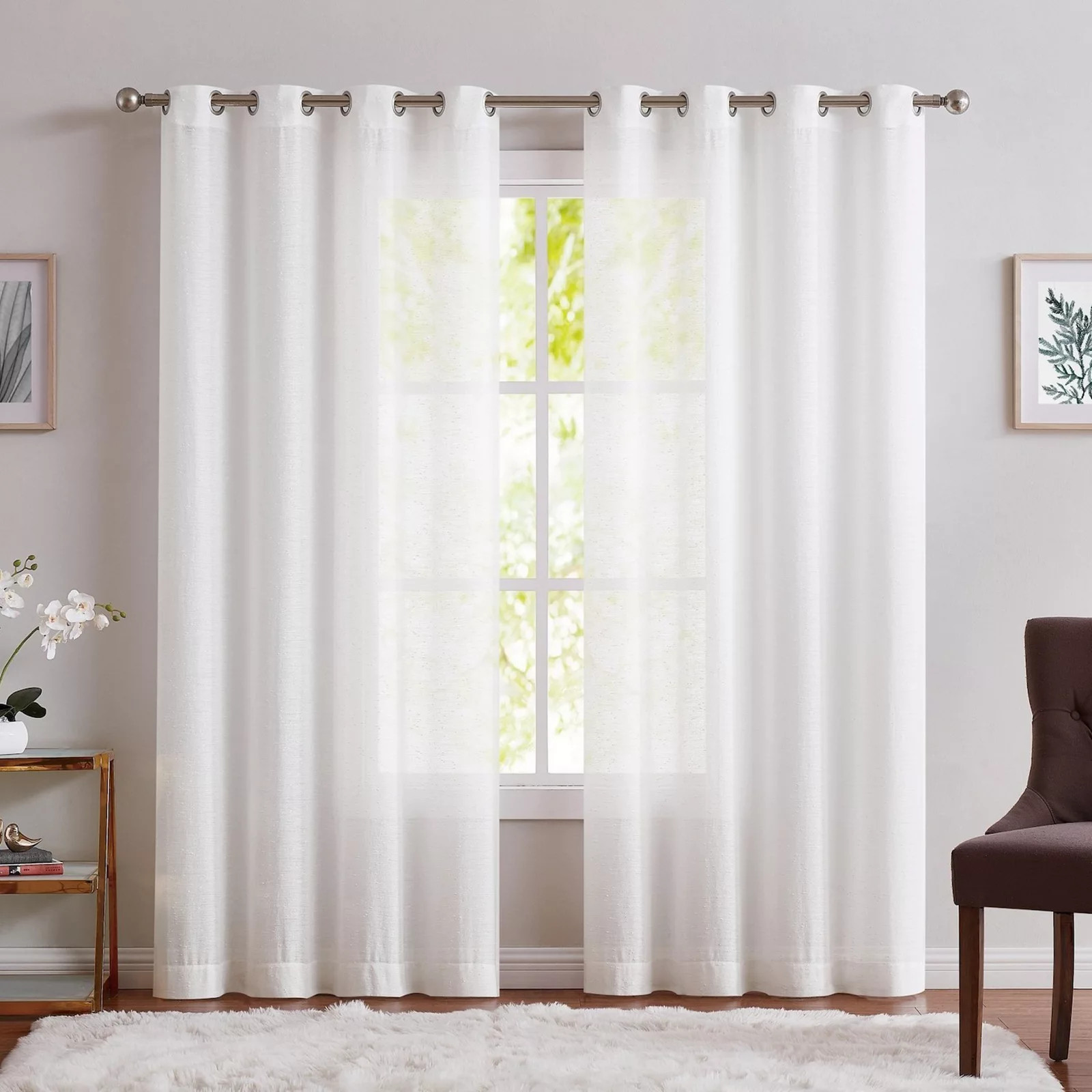 Charisma Sheer 2-pack Window Curtain Set, White, DRAPE | Kohl's