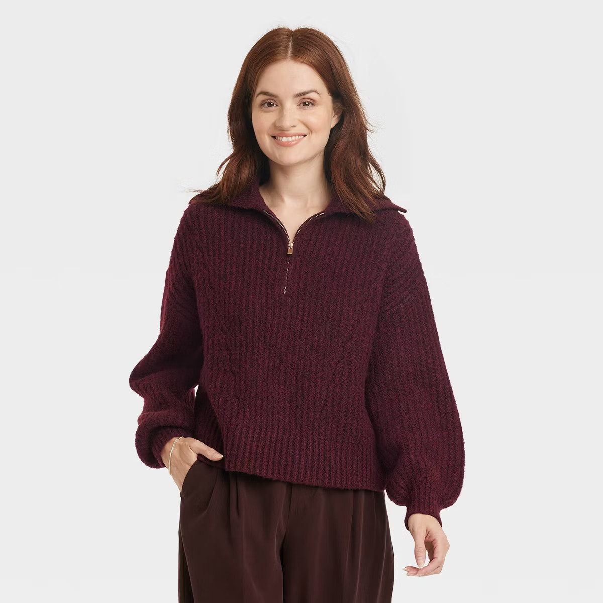 Women's Quarter Zip Pullover Sweater - A New Day™ | Target