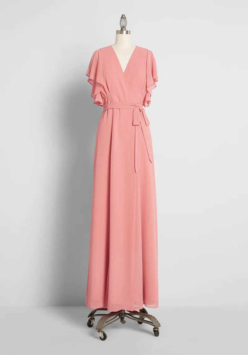 MAXI WRAP DRESS IN PINK TERRACOTTA IN GGT | ModCloth