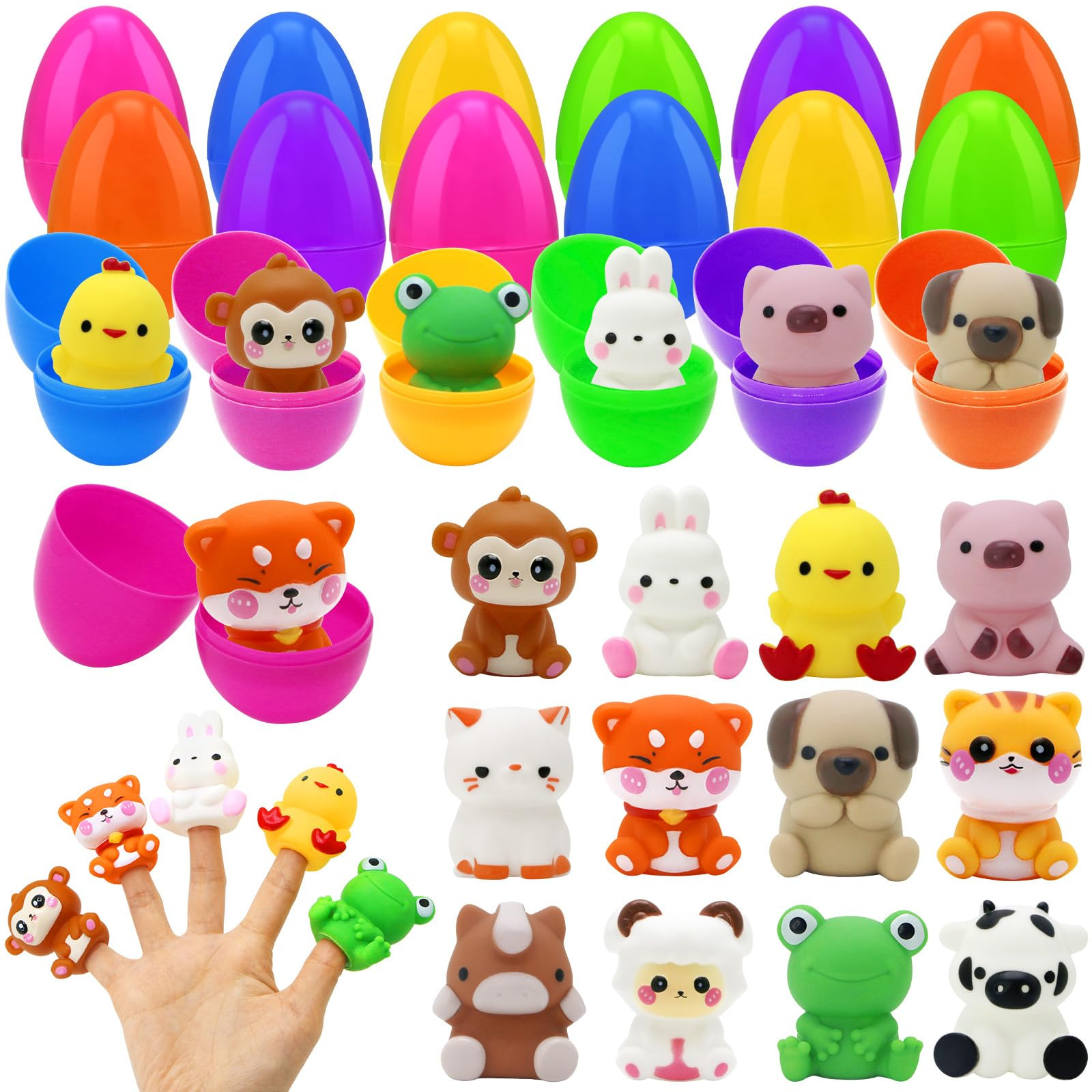 12pcs filled Easter Egg with Finger Puppets for Basket Stuffers, Party Favors, Easter Hunt | Amazon (US)