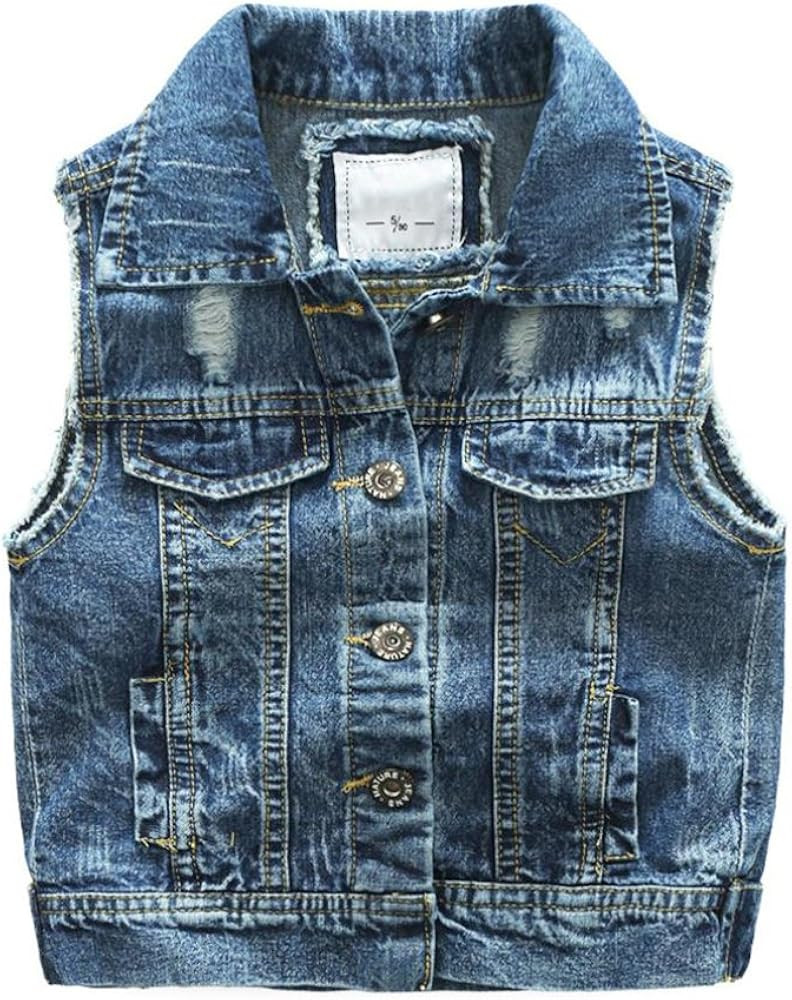 Fashion Boys Casual Ripped Denim Stylish Sleeveless Jacket Vest | Amazon (US)