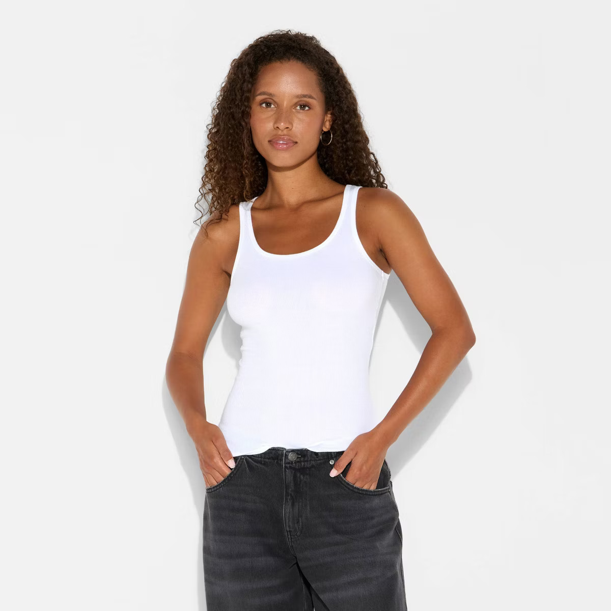 Women's 90's Tank Top - Wild Fable™ White M | Target