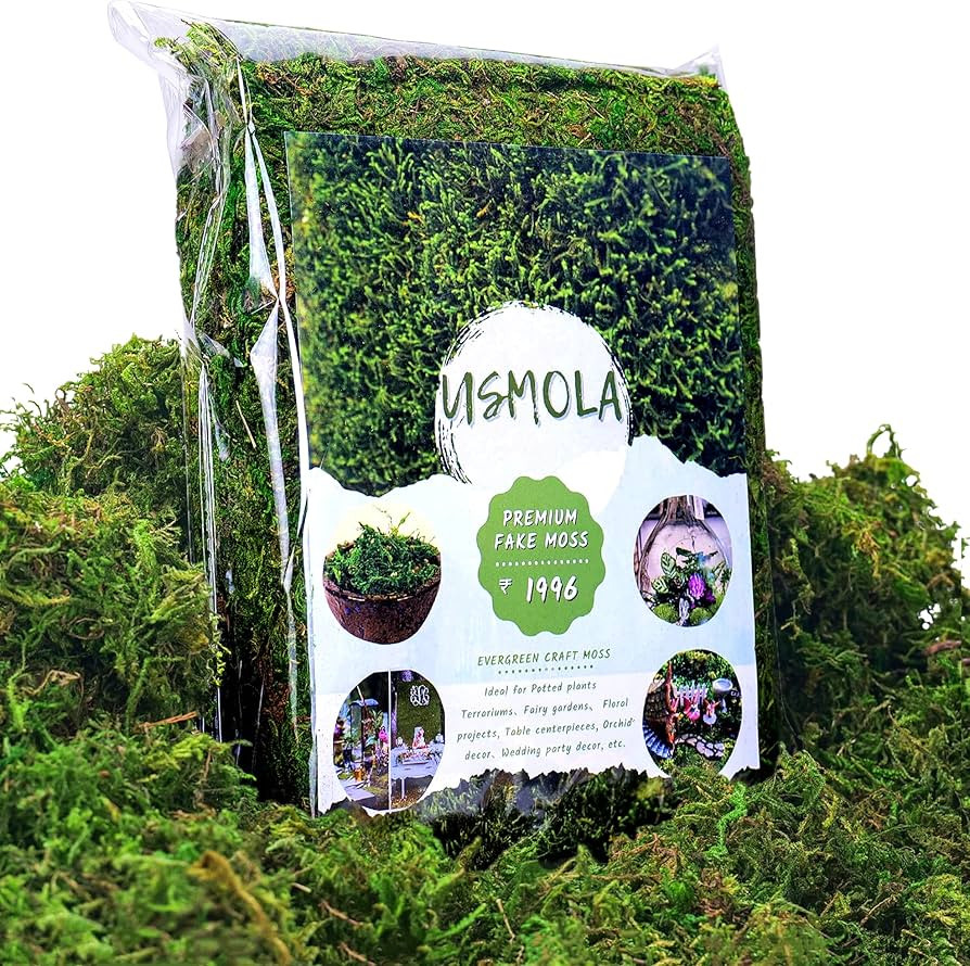 Usmola Artificial Fake Moss, 8OZ Craft Moss for Potted Plant Centerpieces Decor (Fresh Green) | Amazon (US)