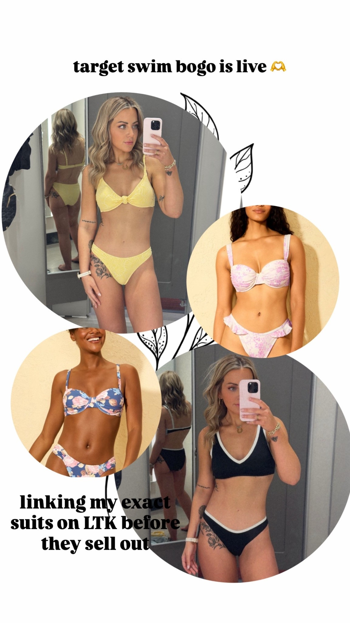 Wearing small bottoms and medium tops