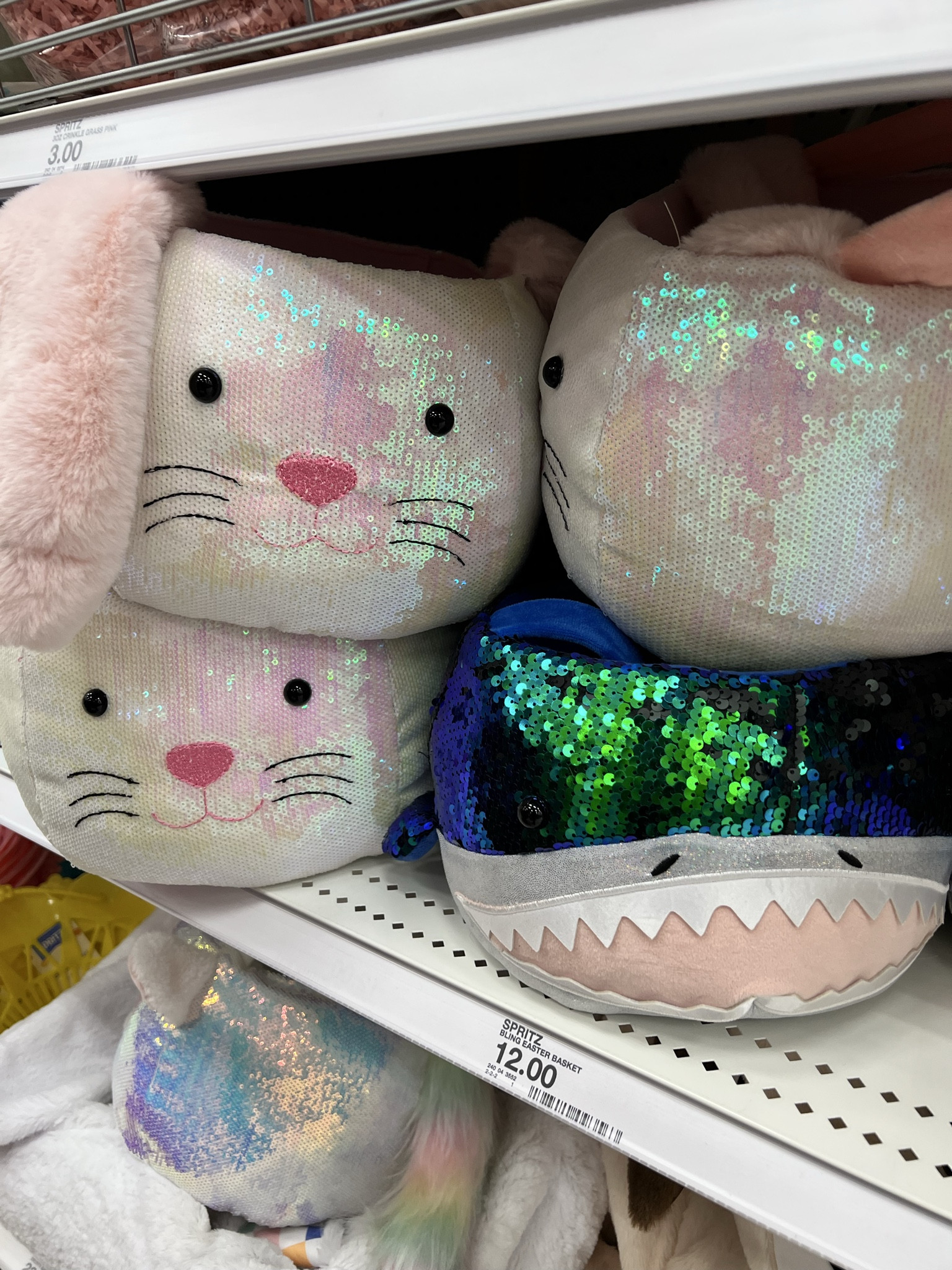 Imagine these sequin Easter baskets out in the sunshine on Easter Sunday 🌞😍 

I have no idea what sharks, Unicorns or dinosaurs have to do with Easter but I’m not mad about it lol 

Target circle week early access starts today for circle members! 

#easterbasket #easter 

#LTKKids #LTKSaleAlert #LTKmomlife