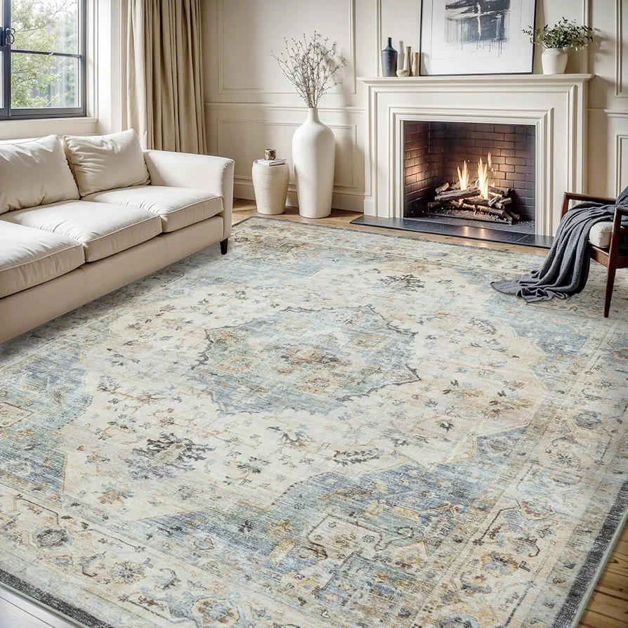 MontVoo-Area Rug 9X12 Rugs for Living Room-Lake Machine Washable Rug-Soft Living Room Rug-Vintage... | Amazon (CA)