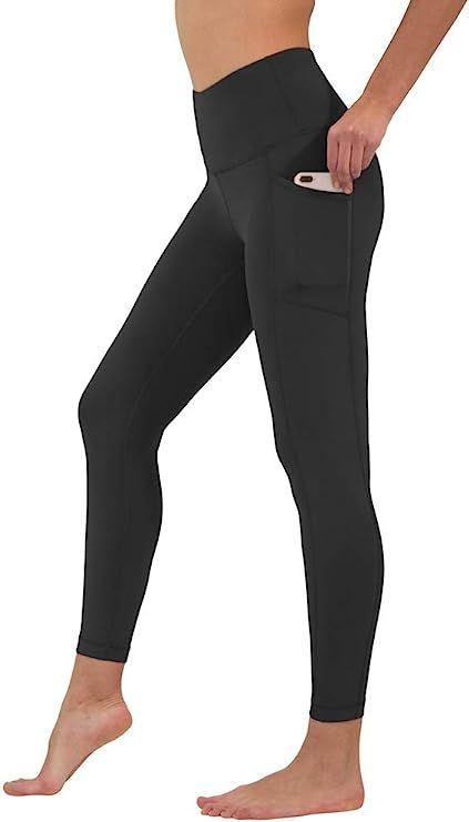 90 Degree By Reflex High Waist Tummy Control Squat Proof Ankle Length Leggings with Pockets | Amazon (US)