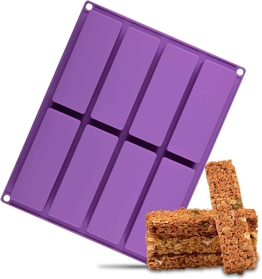 Granola Bar Mold, Rectangle Silicone Molds for Baking Cereal Bar Molds Energy Bar Nutrition Bar C... | Amazon (US)