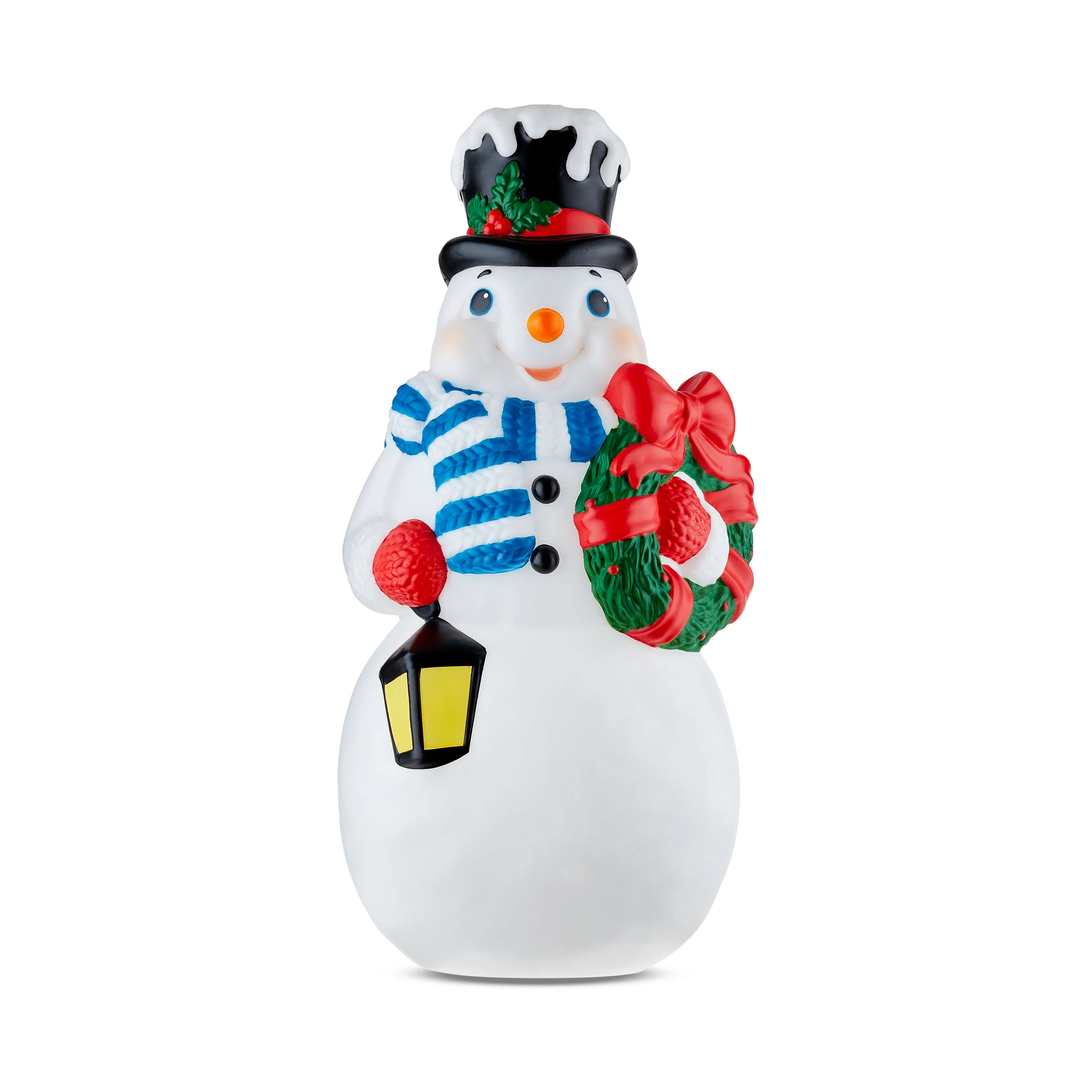 Lighted Plastic Blow Mold Snowman Christmas Decoration, 32 in, Multi-Color, by Holiday Time | Walmart (US)