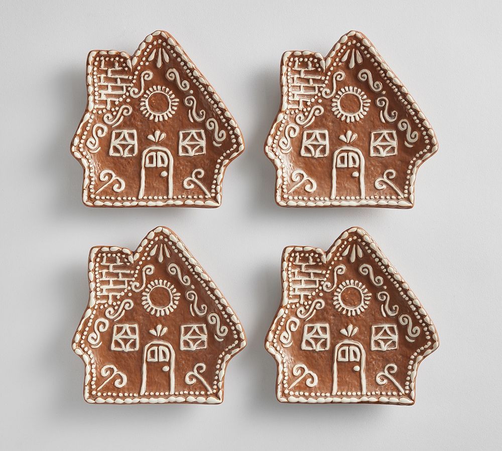 Gingerbread House Appetizer Plates - Set of 4 | Pottery Barn (US)