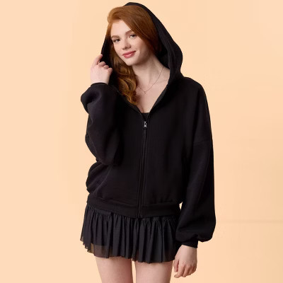 Blogilates Women's Marshmallow Full Zip Hooded Sweatshirt | Target