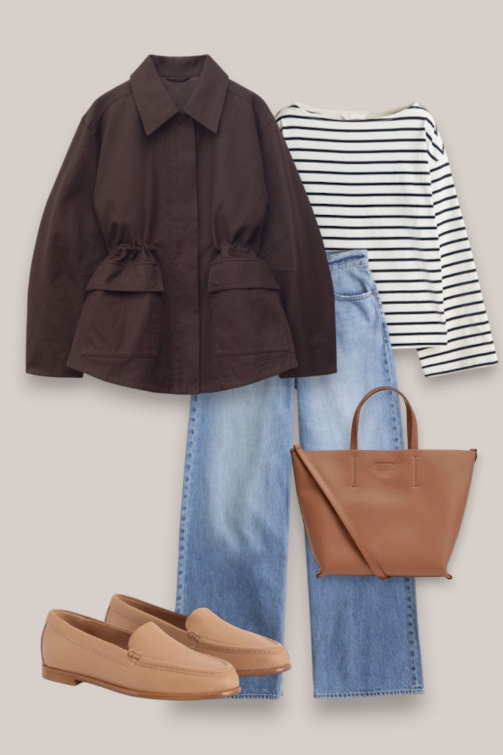 The kind of fall outfit I'd wear on repeat 🤎 Chocolate brown barn jacket + striped top + relaxed jeans + tan loafers. Simple, classic and really easy to recreate.

#barnjacket #jeansoutfit #falloutfit #loafers #casualstyle

#LTKautumn #LTKjeans #LTKstyletip