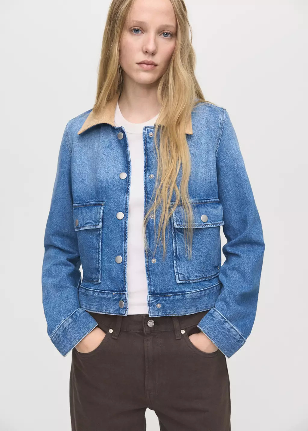 Corduroy collar denim jacket | Mango (US/MX/AU)