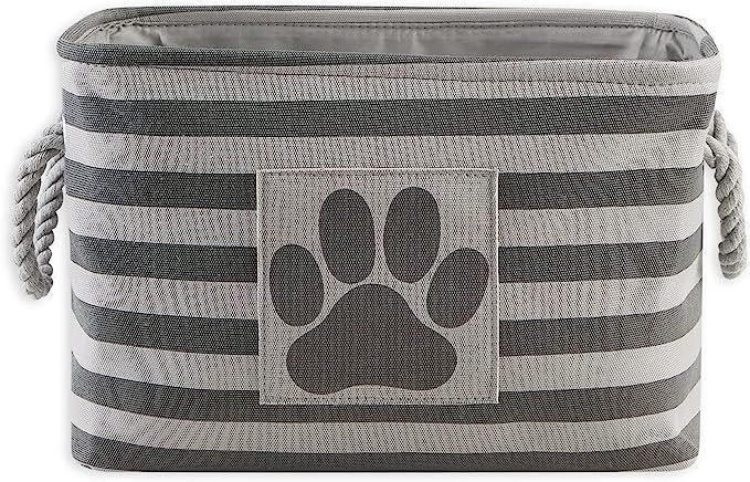 Amazon.com: Bone Dry Pet Storage Collection Striped Paw Patch Bin, Small Rectangle, Gray : Home &... | Amazon (US)