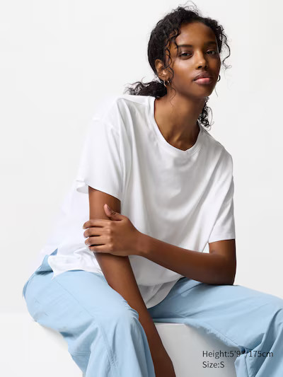 AIRism Relaxed Crew Neck T-Shirt | UNIQLO (UK)