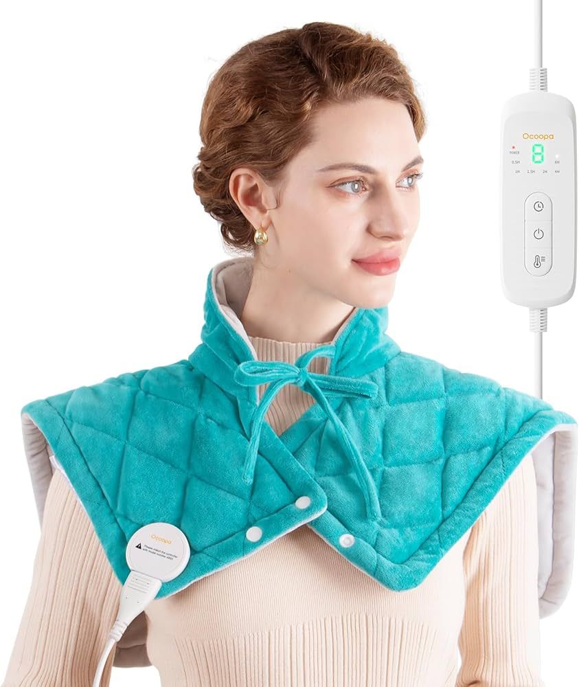 OCOOPA Weighted Heating Pad for Neck and Shoulders, 2.3lb Large Electric Heated Neck Shoulder Wra... | Amazon (US)
