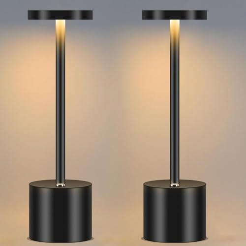 2-Pack Led Cordless Table Lamps Rechargeable,5000mAh Battery Operated Touch Lamps,Portable Wirele... | Amazon (US)
