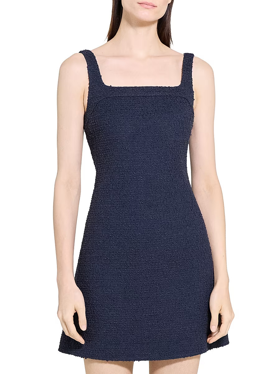 Women's Cotton-Blend Sleeveless Fit & Flare Minidress - Nocturne Navy - Size 0 | Saks Fifth Avenue