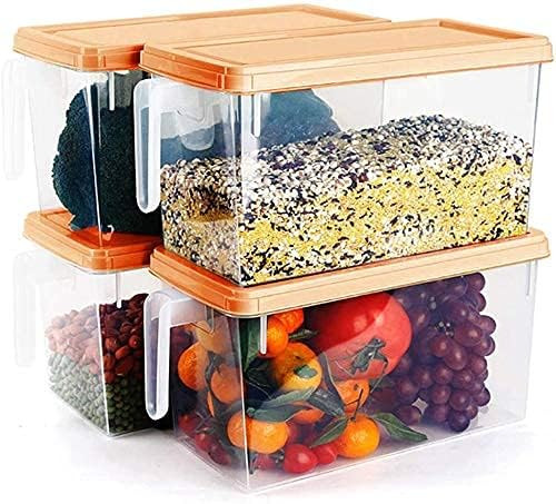 MineSign Plastic Food Storage Bins with Lids for Fridge 4 Pack Produce Saver Containers for Refri... | Amazon (US)