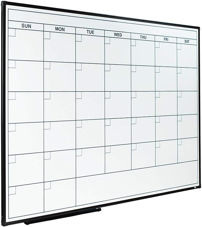 Lockways Dry Erase Calendar Whiteboard, Framed Magnetic Whiteboard Calendar 36 x 24 Inch, Ultra-S... | Amazon (US)