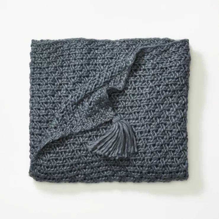 Chunky Knit Throw Blanket Slate Blue - Threshold™ designed with Studio McGee | Target