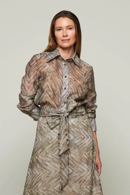 Monroe Printed Button-Down Blouse | Benaar La