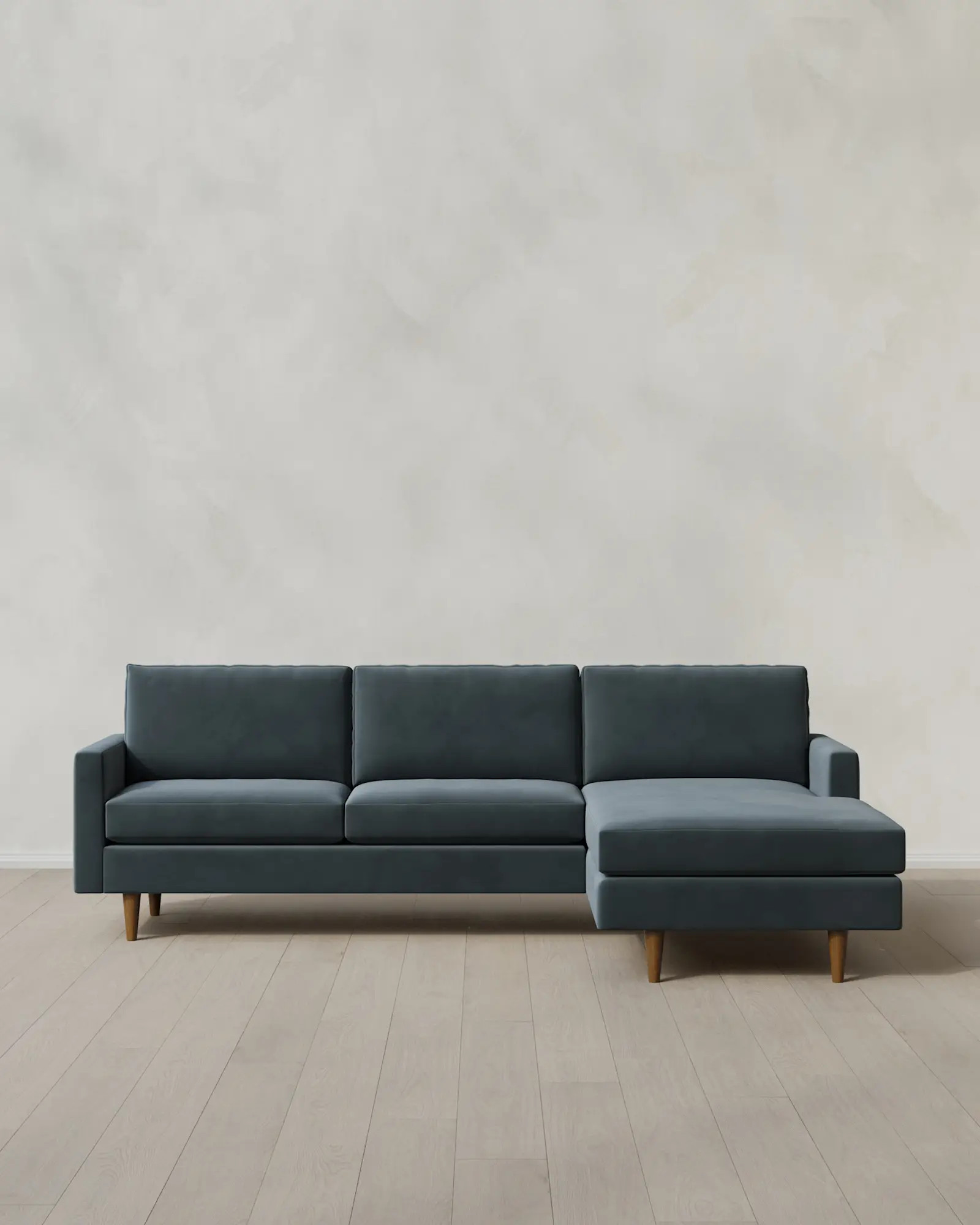Atlas Midcentury Chaise Sectional in Performance Velvet | Quince