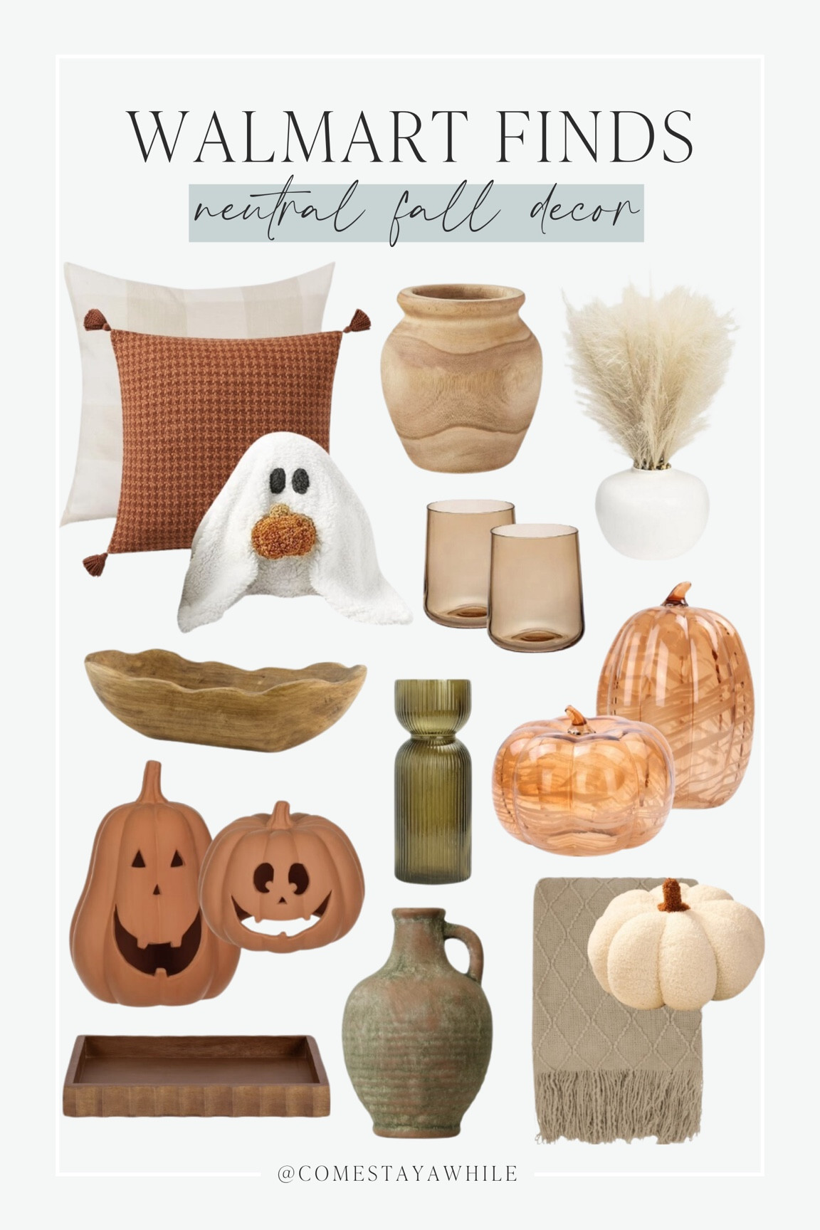 Affordable aesthetic neutral fall decor finds from @walmart! Marble glass pumpkins, pottery barn- inspired Gus the ghost pillow, stylish vases, and much more! Get all your fall shopping done at Walmart today! 🍁 

Come stay awhile, Walmart fall finds, affordable fall finds, fall looks for less, pottery barn inspired looks, Walmart finds  

#LTKFallSale #LTKSeasonal #LTKHalloween