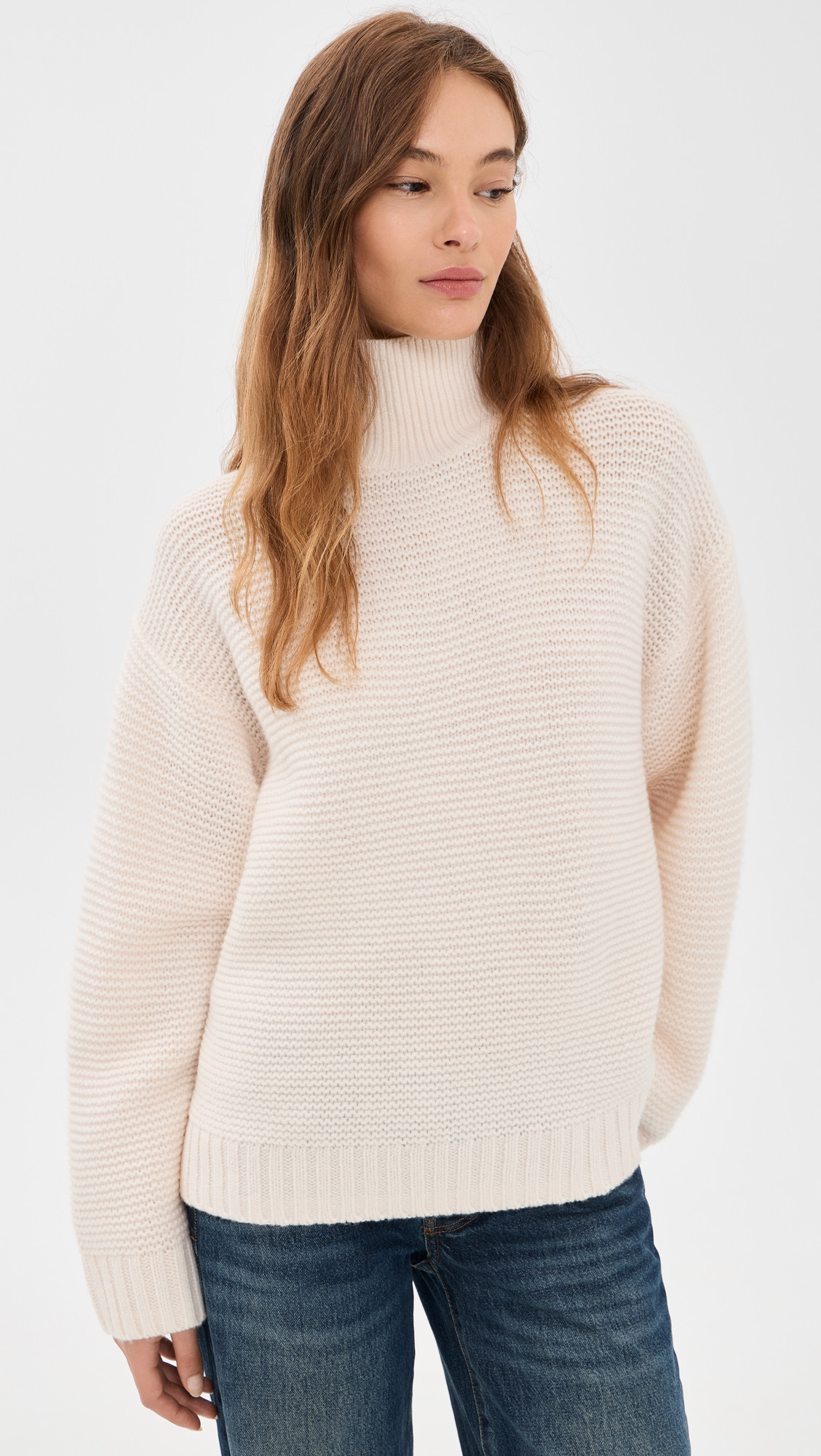 FRAME The Links Turtleneck Sweater Ecru XS | Shopbop