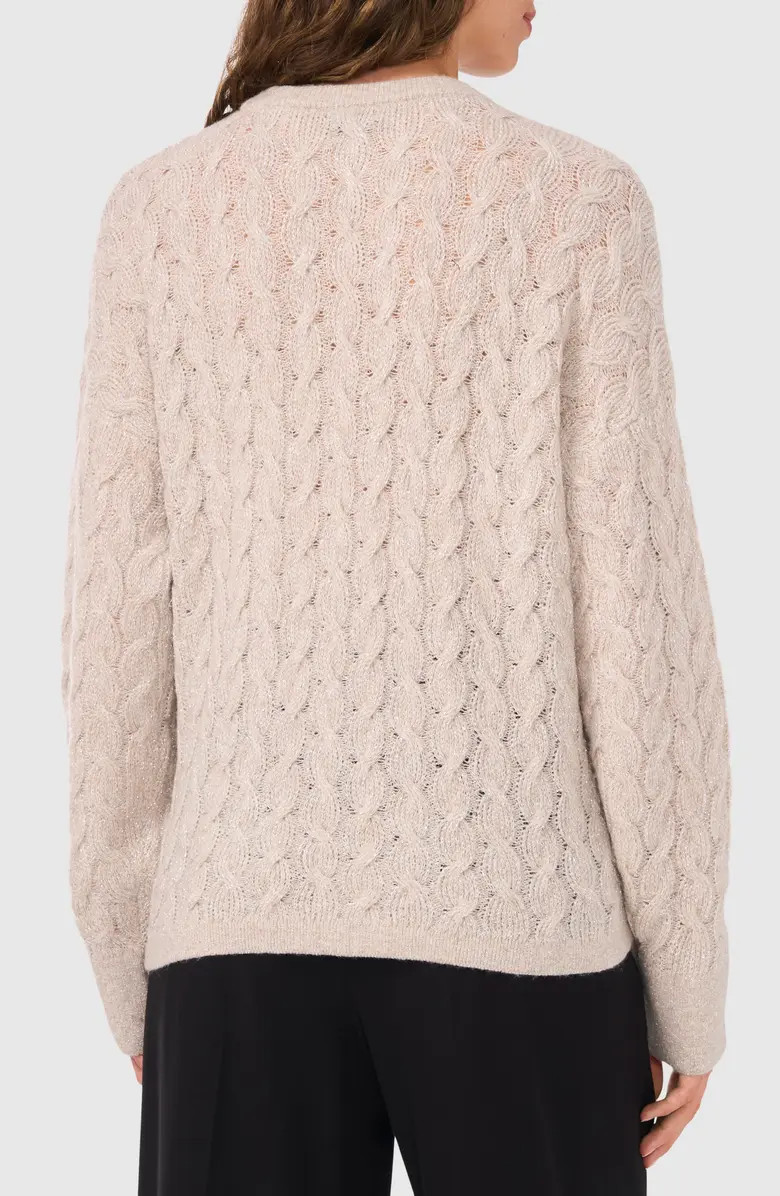 Halogen® Metallic Cable Knit Sweater | Nordstrom | Nordstrom